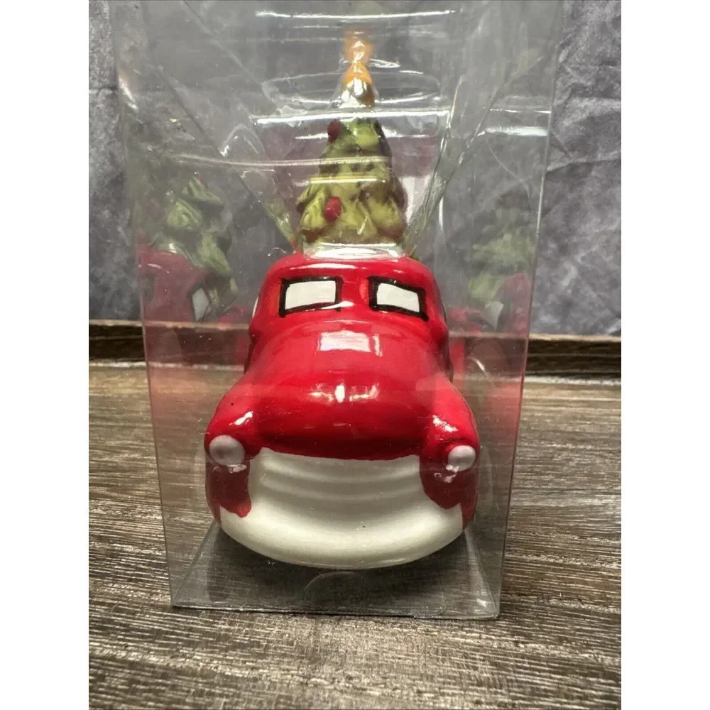 Red Truck w/ Christmas Tree Salt & Pepper Shakers Set by Robert Stanley 2014 NIP